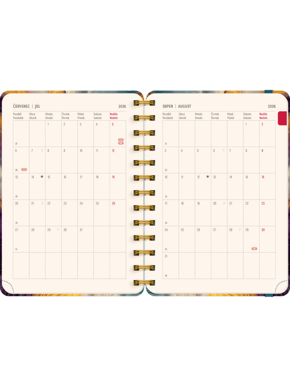 NOTIQUE NOTIQUE Spiralni 18-mjesečni dnevnik Petito – Šareni ahat 2026/2027, 13 x 18 cm