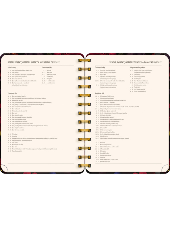 NOTIQUE NOTIQUE Spiralni 18-mjesečni dnevnik Petito – Crveni cvjetovi 2026/2027, 13 x 18 cm