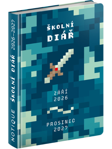 NOTIQUE NOTIQUE Školski dnevnik Gamer (rujan 2026 – prosinac 2027), 9,8 x 14,5 cm