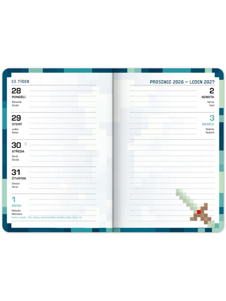 NOTIQUE NOTIQUE Školski dnevnik Gamer (rujan 2026 – prosinac 2027), 9,8 x 14,5 cm