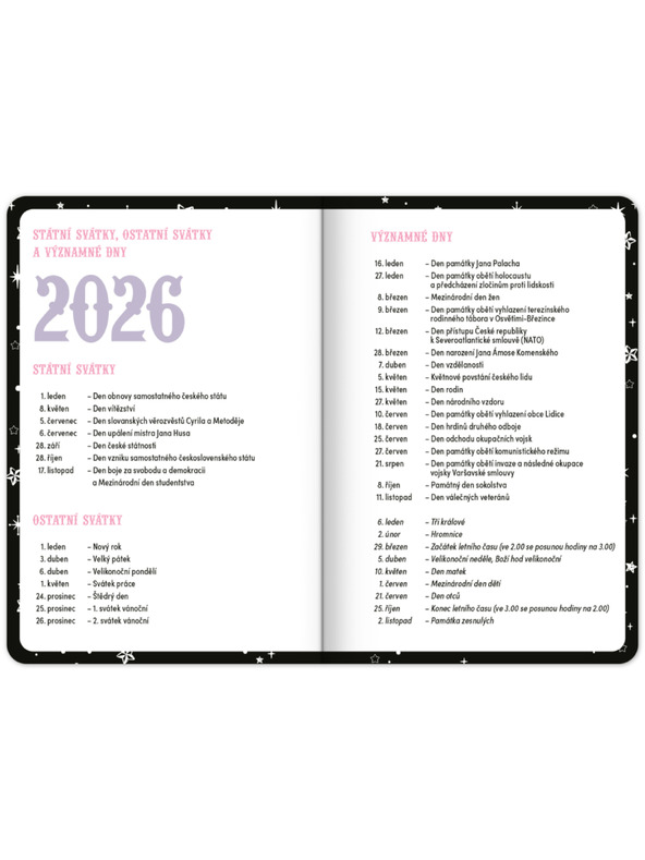 NOTIQUE NOTIQUE Studentski dnevnik Kuromi (rujan 2026 – prosinac 2027), 9,8 x 14,5 cm