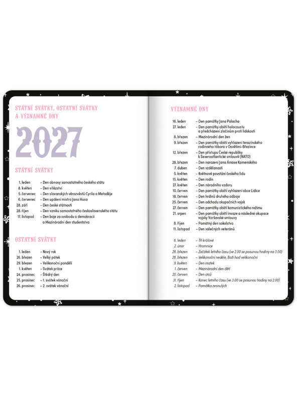 NOTIQUE NOTIQUE Studentski dnevnik Kuromi (rujan 2026 – prosinac 2027), 9,8 x 14,5 cm