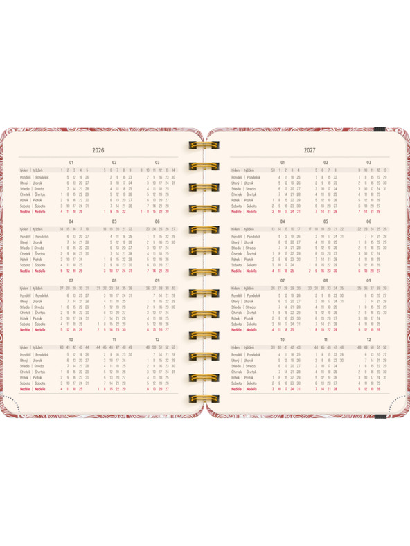 NOTIQUE NOTIQUE Spiralni 18-mjesečni dnevnik Petito – Oblaci 2026/2027, 13 x 18 cm