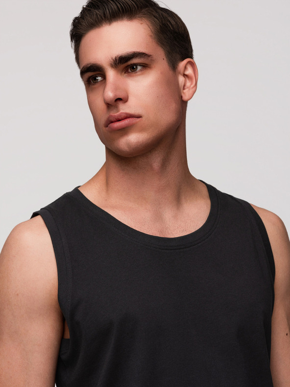 Ombre Clothing Muške pamučne majice BASIC - crna V3 OM-TSBT-0272 Ombre Clothing