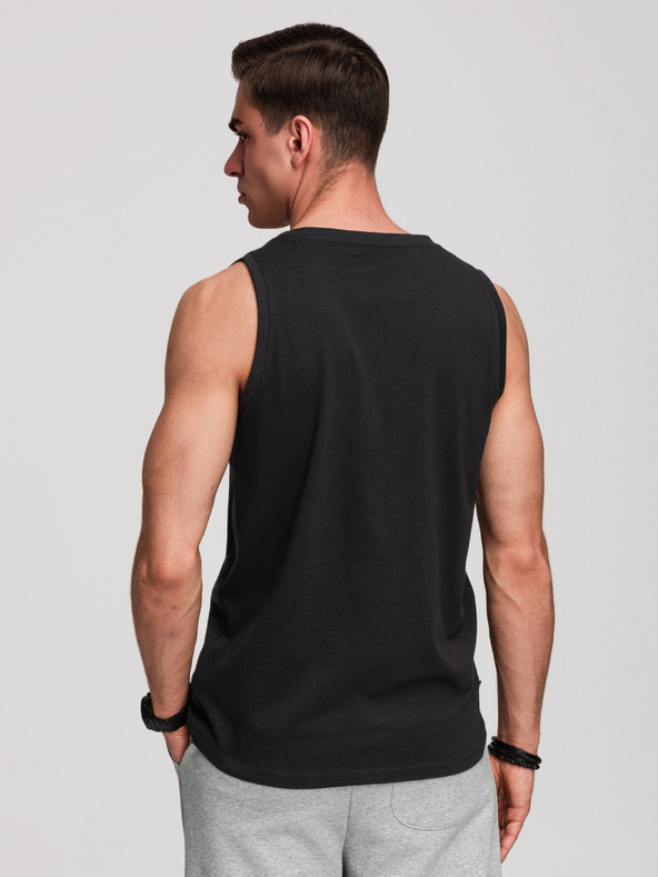 Ombre Clothing Muške pamučne majice BASIC - crna V3 OM-TSBT-0272 Ombre Clothing