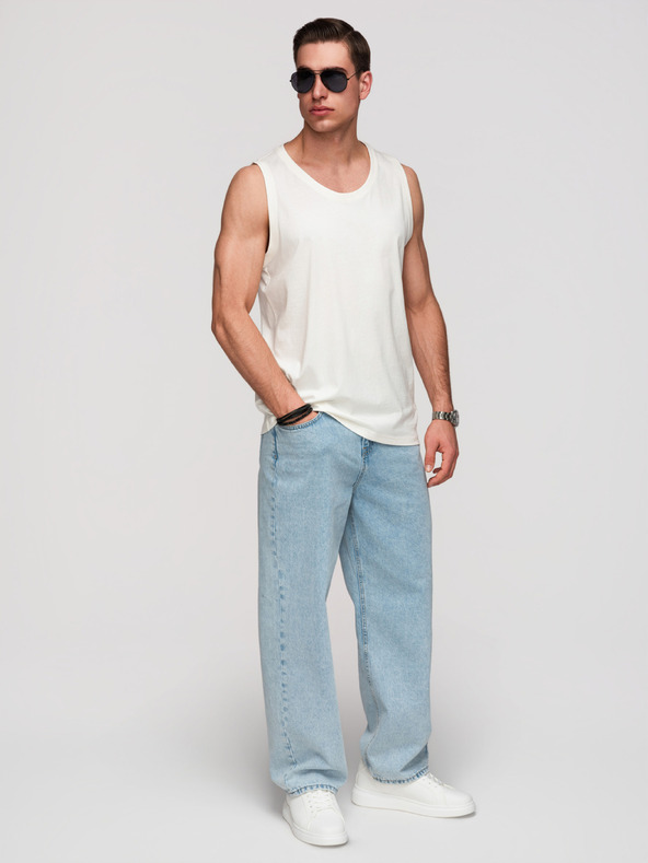 Ombre Clothing Muške pamučne majice BASIC - bijela V1 OM-TSBT-0272 Ombre Clothing