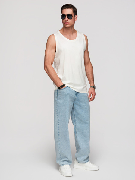 Ombre Clothing Muške pamučne majice BASIC - bijela V1 OM-TSBT-0272 Ombre Clothing