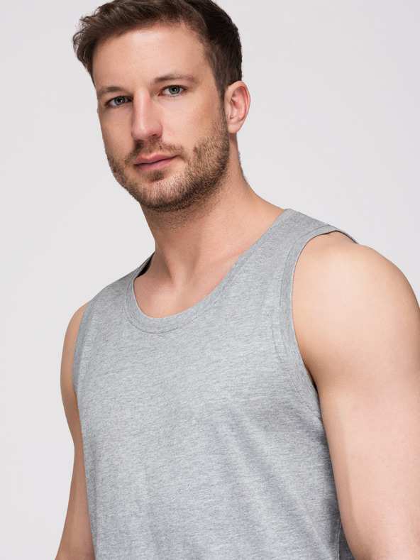Ombre Clothing Muške pamučne majice BASIC - siva melanž V2 OM-TSBT-0272 Ombre Clothing