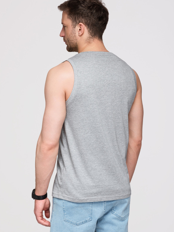 Ombre Clothing Muške pamučne majice BASIC - siva melanž V2 OM-TSBT-0272 Ombre Clothing