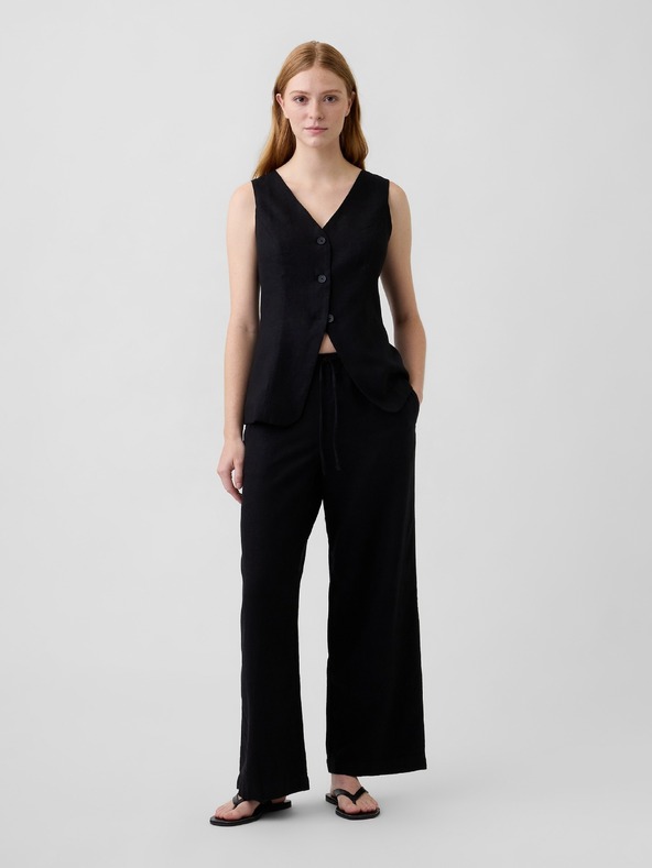GAP Lanene hlače Wide-Leg GAP