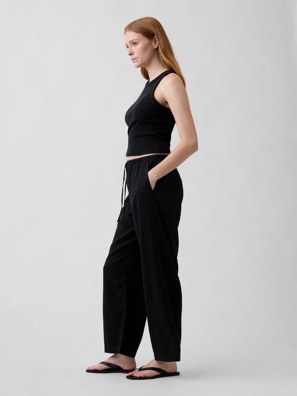 GAP Lanene hlače Wide-Leg GAP