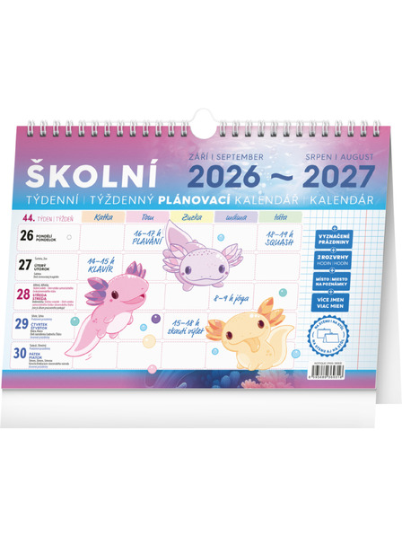 NOTIQUE NOTIQUE Školski planiranje kalendar sa kukom 2027, 30 x 21 cm