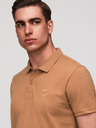 Ombre Clothing Muška pamučna polo majica BASIC - bijela/bijela/svjetlosmeđa V6 OM-POBS-0171 Ombre Clothing