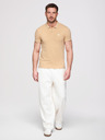 Ombre Clothing Muško pamučno polo majica BASIC - crna/bijela/bež V7 OM-POBS-0171 Ombre Clothing