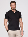 Ombre Clothing Muško pamučno polo majica BASIC - crna/bijela/bež V7 OM-POBS-0171 Ombre Clothing