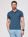 Ombre Clothing Muška pamučna polo majica BASIC - bijela/smeđa/tamno plava V4 OM-POBS-0171 Ombre Clothing