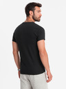 Ombre Clothing Crna muška osnovna majica s V izrezom Ombre Clothing