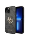 Guess Stražnja maska ​​Guess PU 4G s metalnim logotipom za iPhone 15 siva