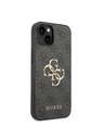 Guess Stražnja maska ​​Guess PU 4G s metalnim logotipom za iPhone 15 siva