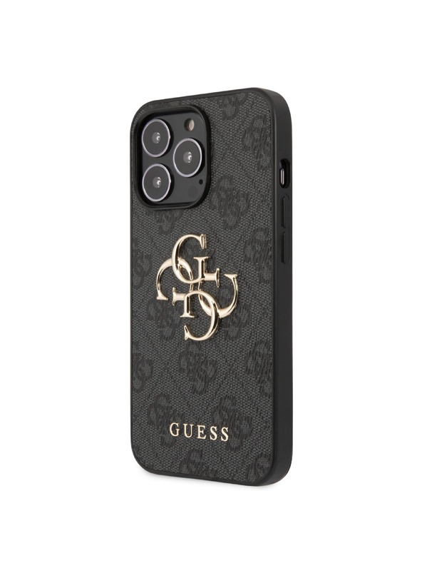 Guess Stražnja maska ​​Guess PU 4G s metalnim logotipom za iPhone 13 Pro Max siva