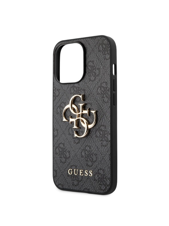 Guess Stražnja maska ​​Guess PU 4G s metalnim logotipom za iPhone 13 Pro Max siva