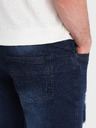 Ombre Clothing Tamnoplave muške traper kratke hlače s rupama Ombre Clothing