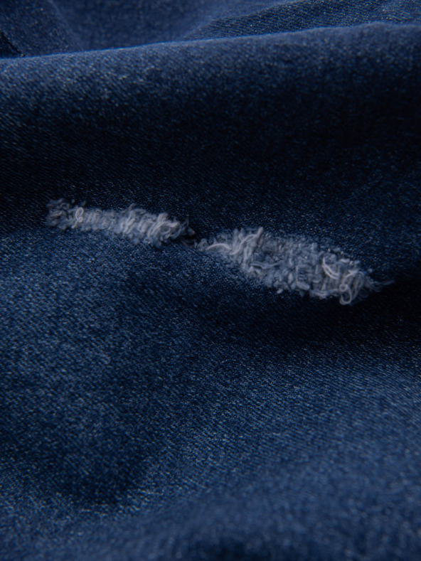 Ombre Clothing Tamnoplave muške traper kratke hlače s rupama Ombre Clothing
