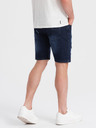 Ombre Clothing Tamnoplave muške traper kratke hlače s rupama Ombre Clothing