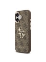 Guess Guess PU Leather 4G Metal Logo Gold Frame Stražnji Poklopac za iPhone 17 Brown