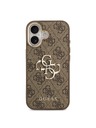 Guess Guess PU Leather 4G Metal Logo Gold Frame Stražnji Poklopac za iPhone 17 Brown
