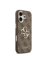 Guess Guess PU Leather 4G Metal Logo Gold Frame Stražnji Poklopac za iPhone 17 Brown