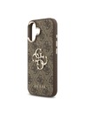 Guess Guess PU Leather 4G Metal Logo Gold Frame Stražnji Poklopac za iPhone 17 Brown