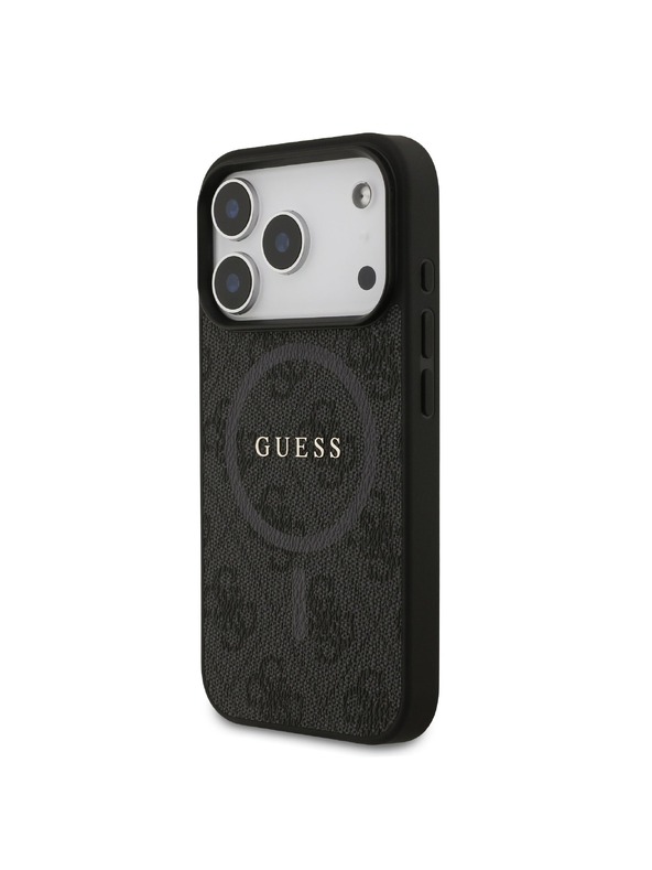 Guess Guess PU Leather 4G Colored Ring MagSafe Stražnji Poklopac za iPhone 17 Pro Black