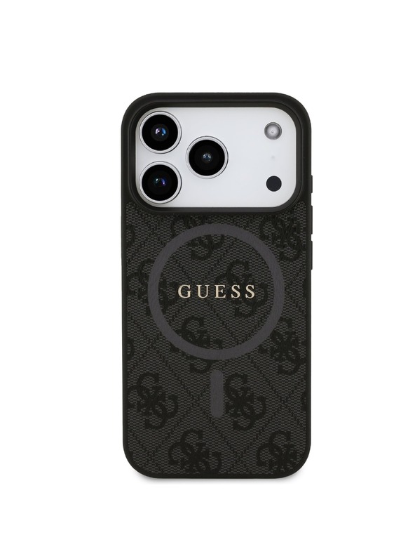 Guess Guess PU Leather 4G Colored Ring MagSafe Stražnji Poklopac za iPhone 17 Pro Black