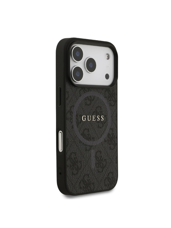 Guess Guess PU Leather 4G Colored Ring MagSafe Stražnji Poklopac za iPhone 17 Pro Black