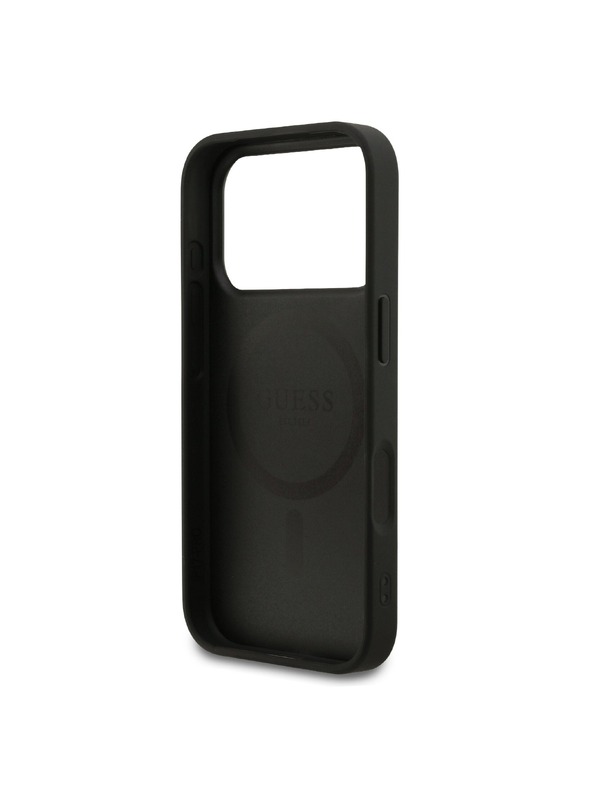 Guess Guess PU Leather 4G Colored Ring MagSafe Stražnji Poklopac za iPhone 17 Pro Black