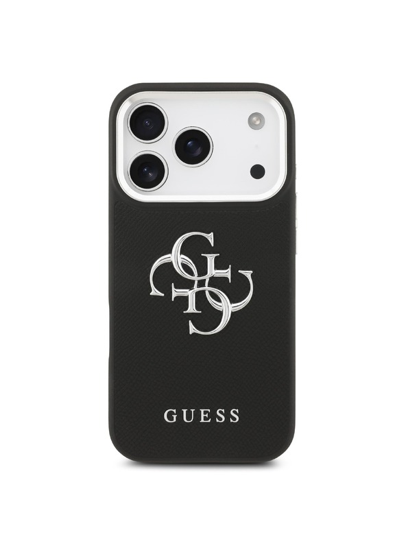 Guess Guess PU Grained 4G Metal Logo Stražnji Poklopac za iPhone 17 Pro Black