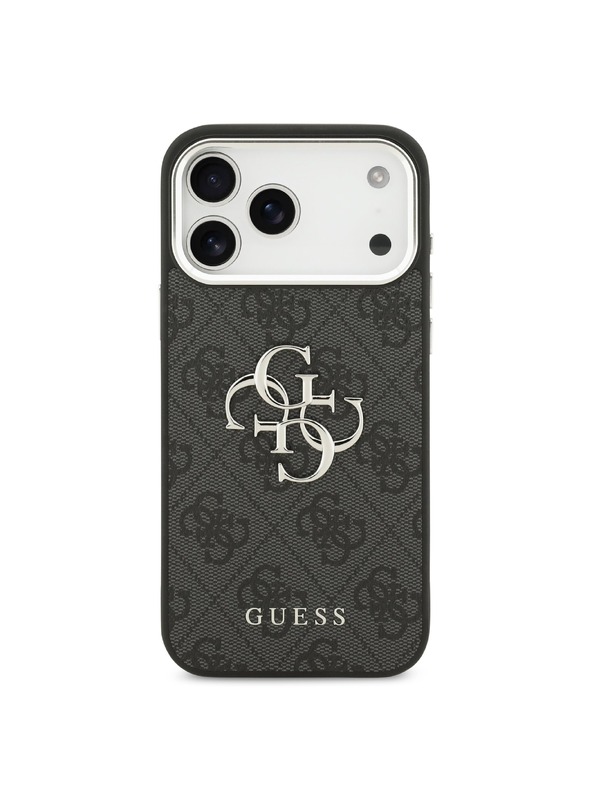 Guess Guess PU 4G Metal Logo Stražnji Poklopac za iPhone 17 Pro Max Silver Black