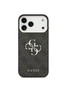 Guess Guess PU 4G Metal Logo Stražnji Poklopac za iPhone 17 Pro Max Silver Black