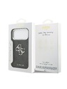 Guess Guess PU 4G Metal Logo Stražnji Poklopac za iPhone 17 Pro Max Silver Black