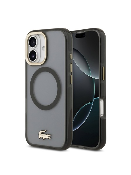 Lacoste Lacoste PC/TPU Frosted Finish Gold Logo MagSafe Stražnji Poklopac za iPhone 17 Black