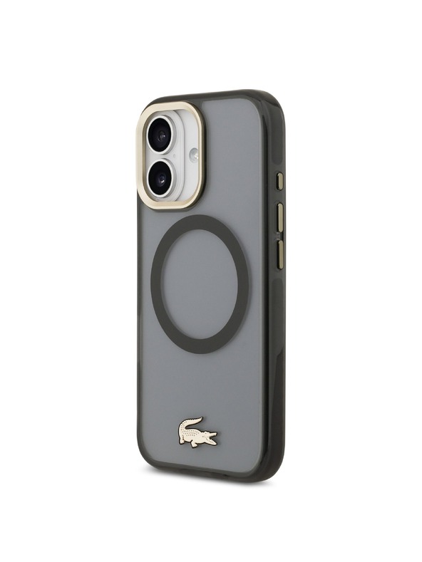 Lacoste Lacoste PC/TPU Frosted Finish Gold Logo MagSafe Stražnji Poklopac za iPhone 17 Black