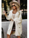 numoco basic Modna oversized kardigan sa dekorativnom brošom i prakticnim džepovima - bež