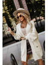 numoco basic Modna oversized kardigan sa dekorativnom brošom i prakticnim džepovima - bež