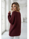 numoco basic Topao oversized pulover sa gustom tkaninom i V izrezom - bordo