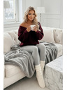 numoco basic Topao oversized pulover sa gustom tkaninom i V izrezom - bordo