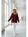 numoco basic Topao oversized pulover sa gustom tkaninom i V izrezom - bordo