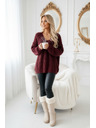 numoco basic Topao oversized pulover sa gustom tkaninom i V izrezom - bordo