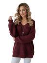 numoco basic Topao oversized pulover sa gustom tkaninom i V izrezom - bordo