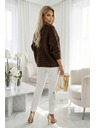 numoco basic Topao oversized pulover sa gustom tkaninom i V izrezom - čokolada